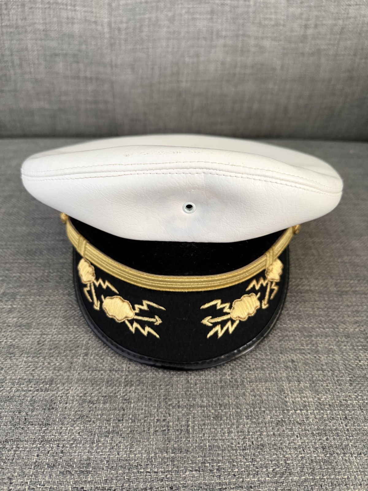 Vintage Superior Uniform Cap Co Chicago Fire Dept Chief Officer Hat White 7 3/8