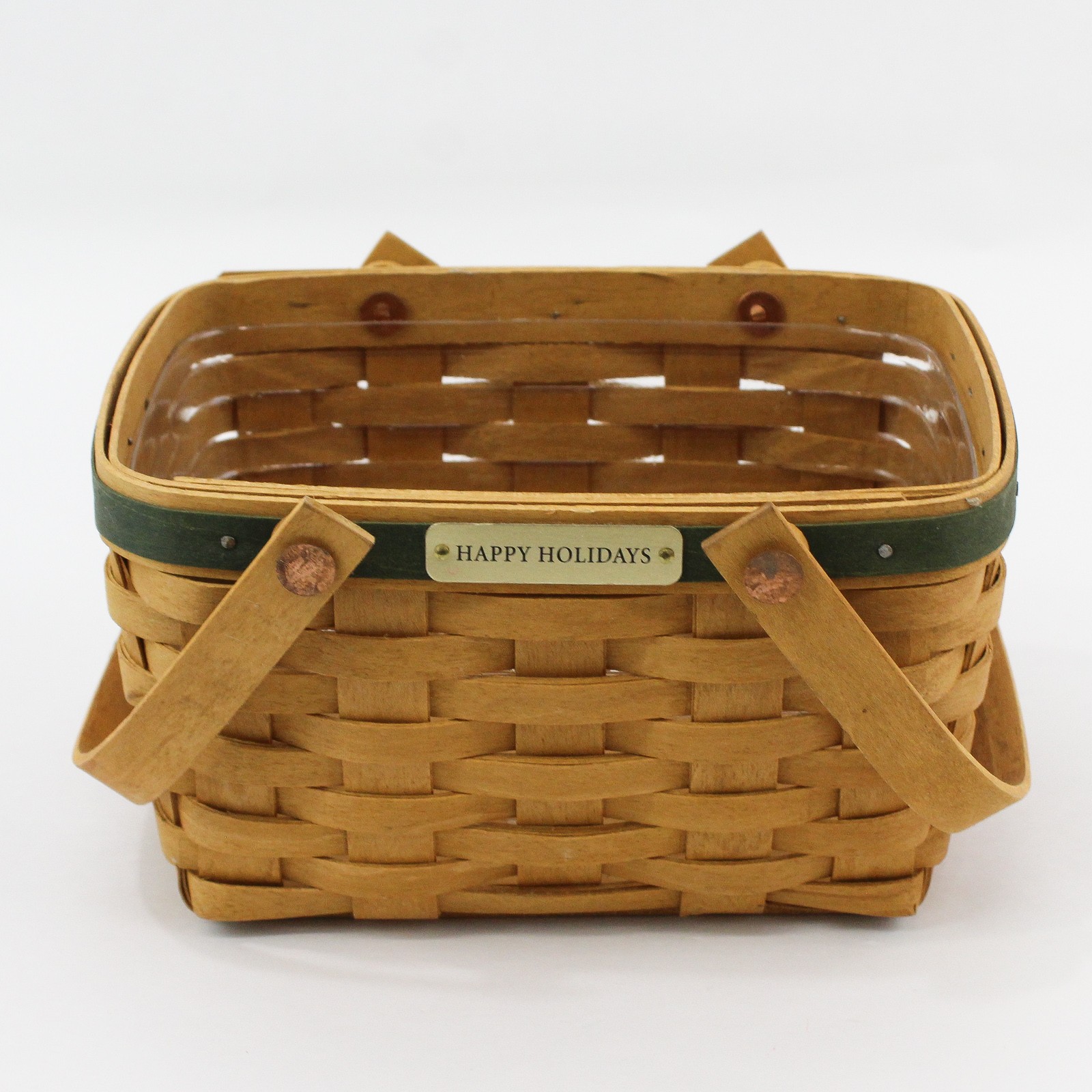 Longaberger Happy Holidays Wicker Basket with Handles 2004