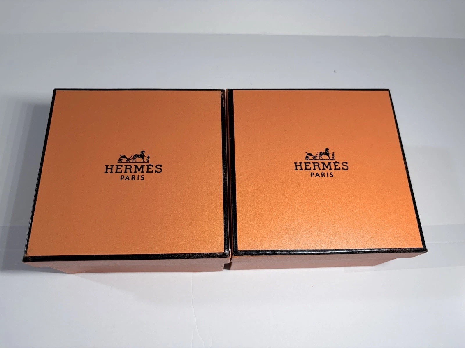 Pair Of Hermès Paris Mug Cup H Deco Black White Porcelain Tableware With Box