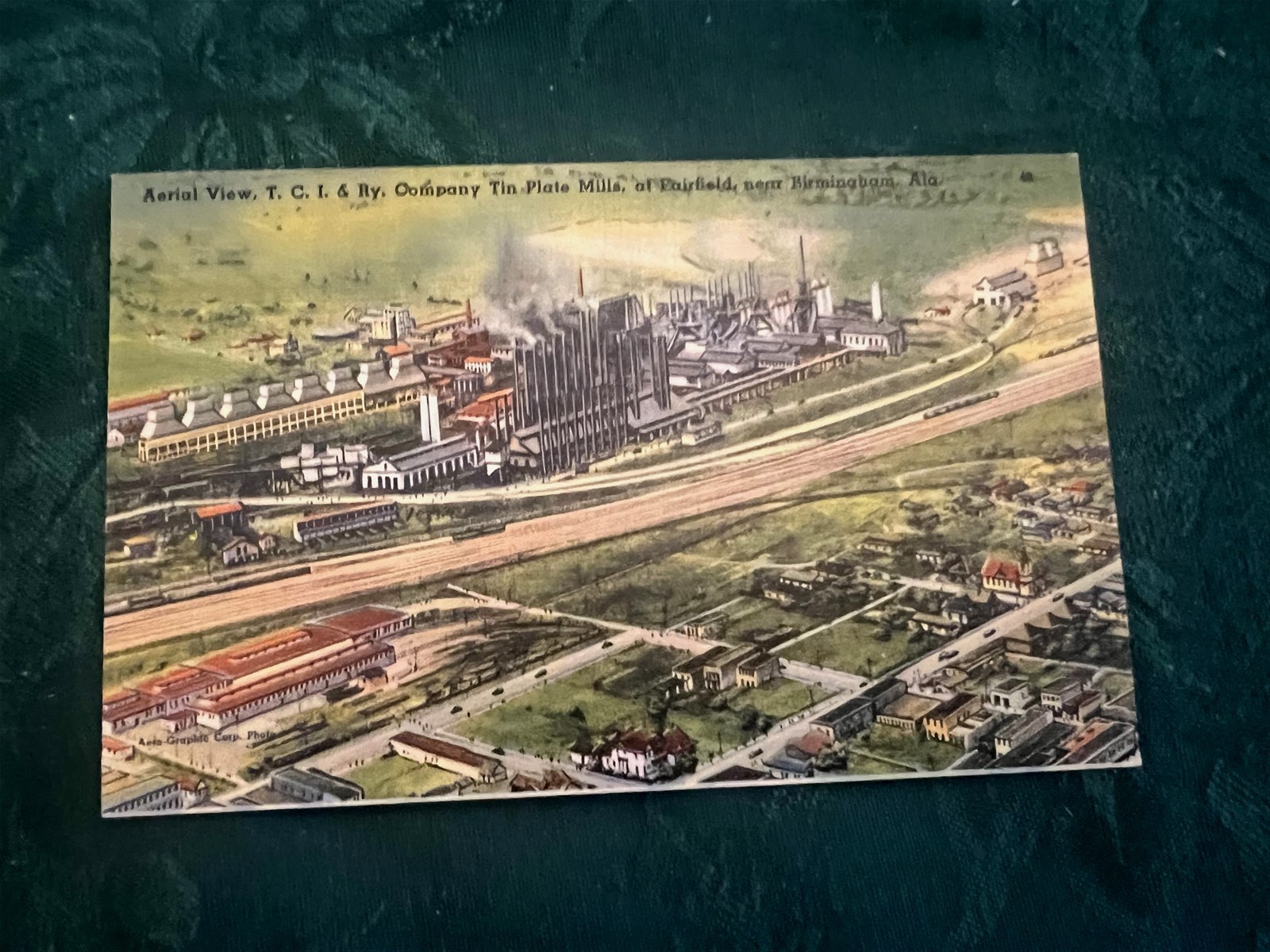1930-40's Post Card Birmingham, AL T.C.I. & Ry Co. Tin Plate Mill Fairfield