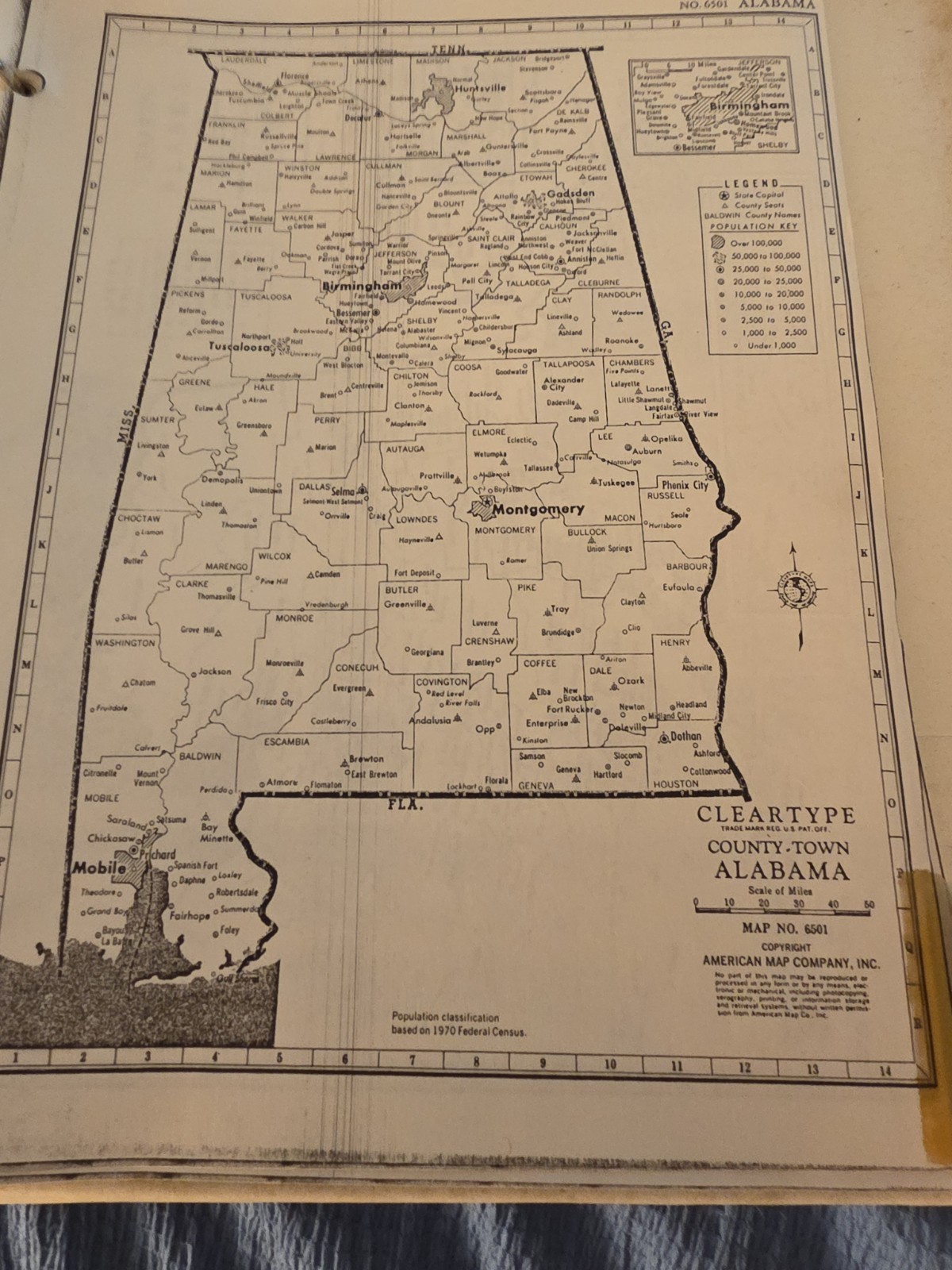 1970 American Map Company Maps All 50 States 
