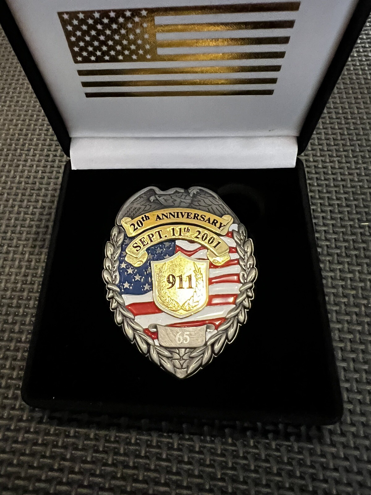 Official WHMO 9/11 20th Anniversary Boxed Challenge Coin Serialized #750