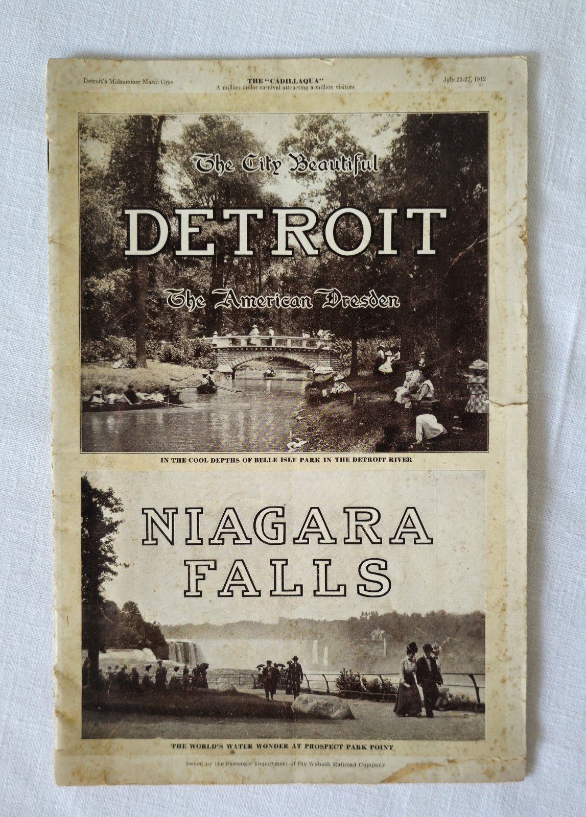 VTG Promotional Pamphlet Detroit Cadillaqua 1912 Belle Isle & Niagara Falls