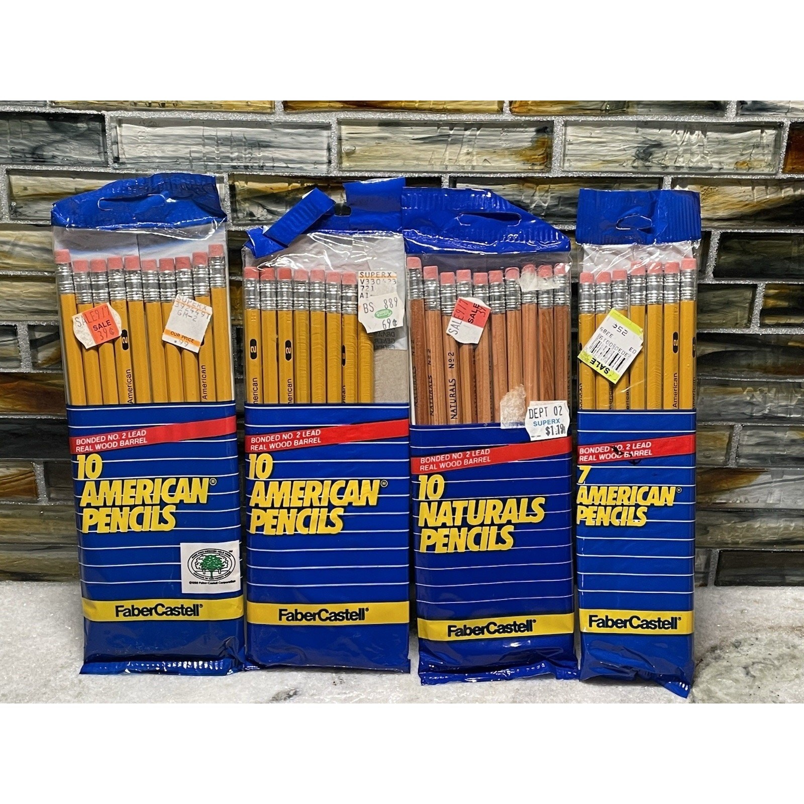 Lot Of Faber Castell American 10 Pencils Bonded No. 2 Lead Wood Vintage