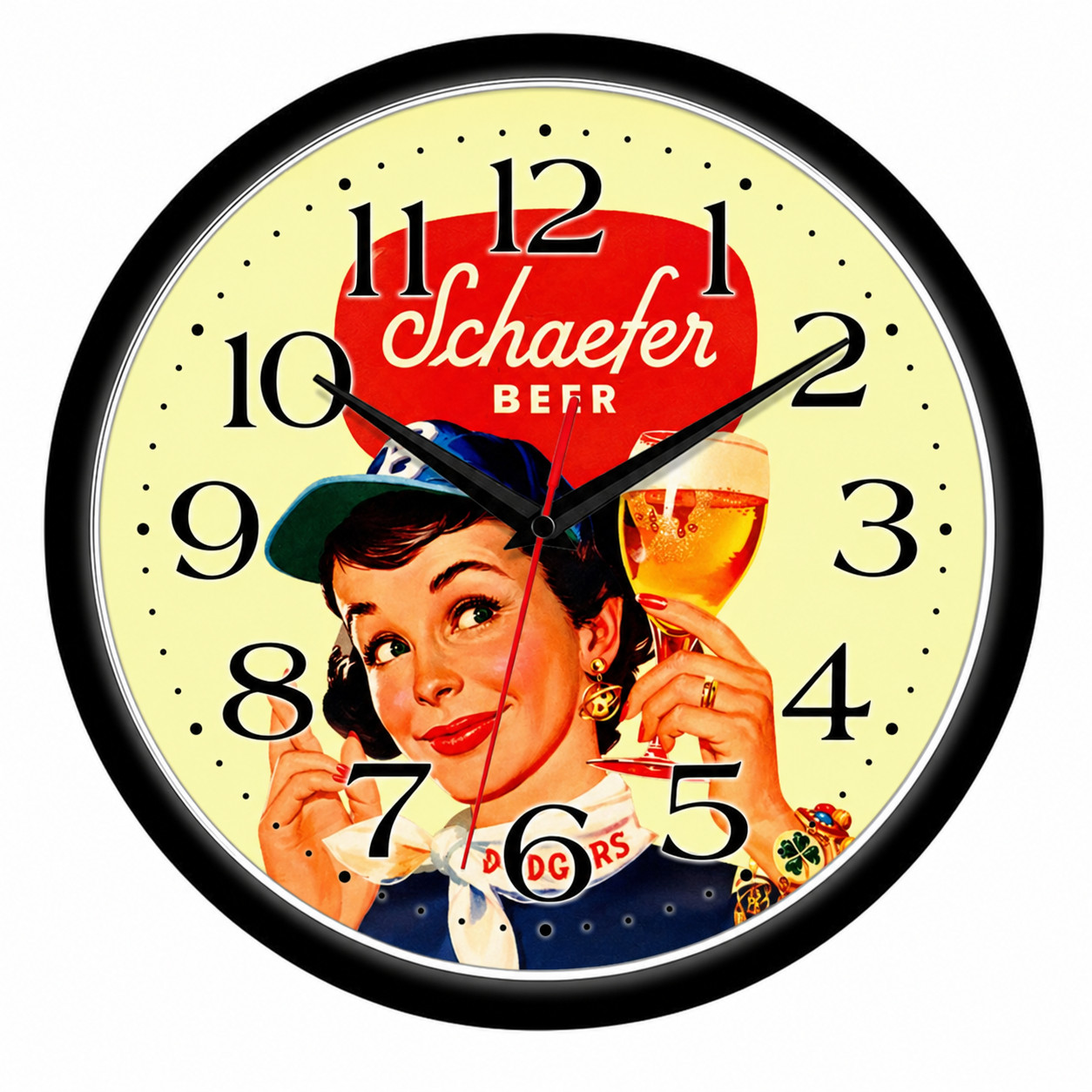 Schaefer Beer 10 Inch Wall Clock Vintage Retro Bar Man Cave Breweriana Decor