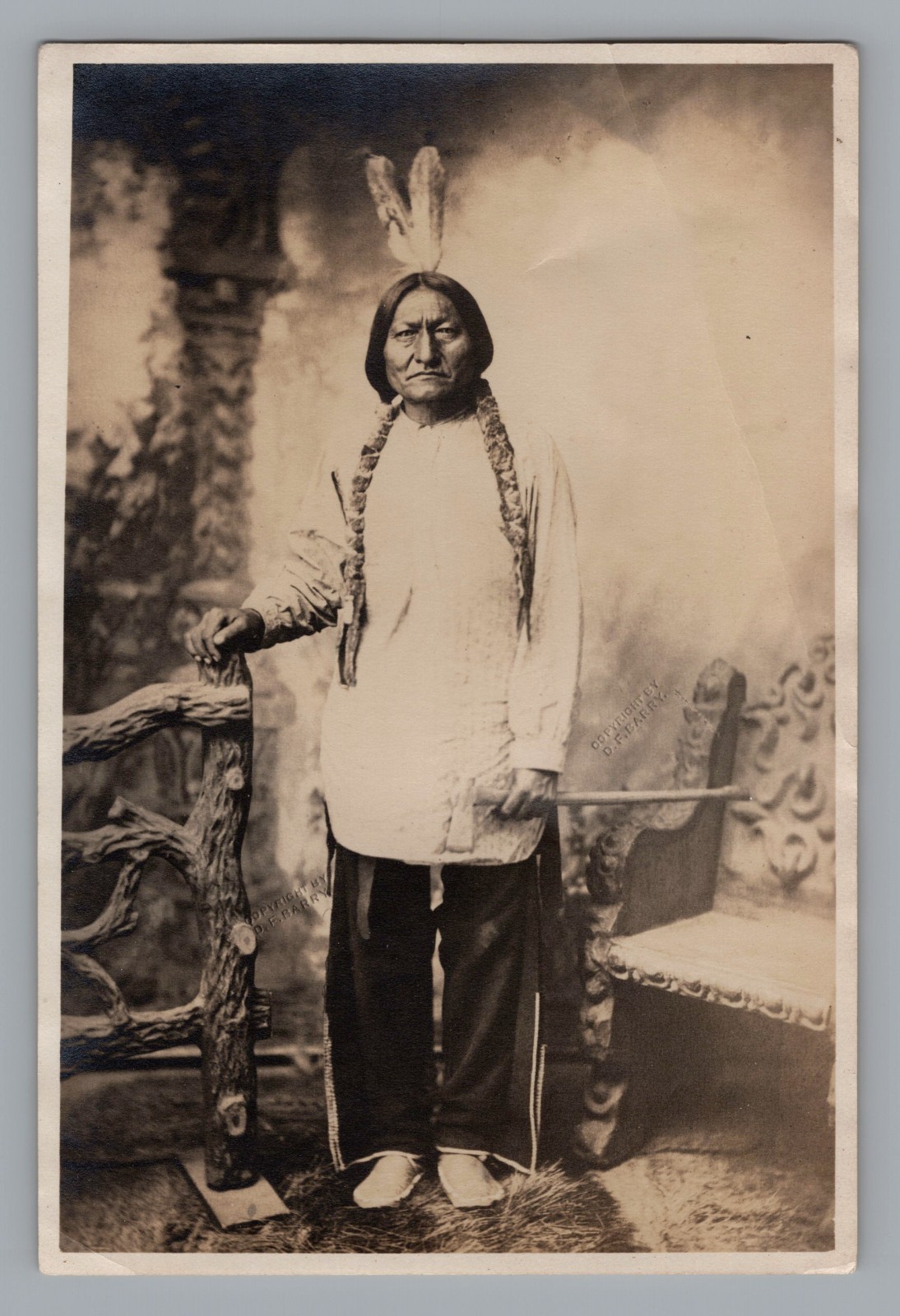 Antique 1890s Sitting Bull D.F. Barry Photo Print Native American Lakota Sioux