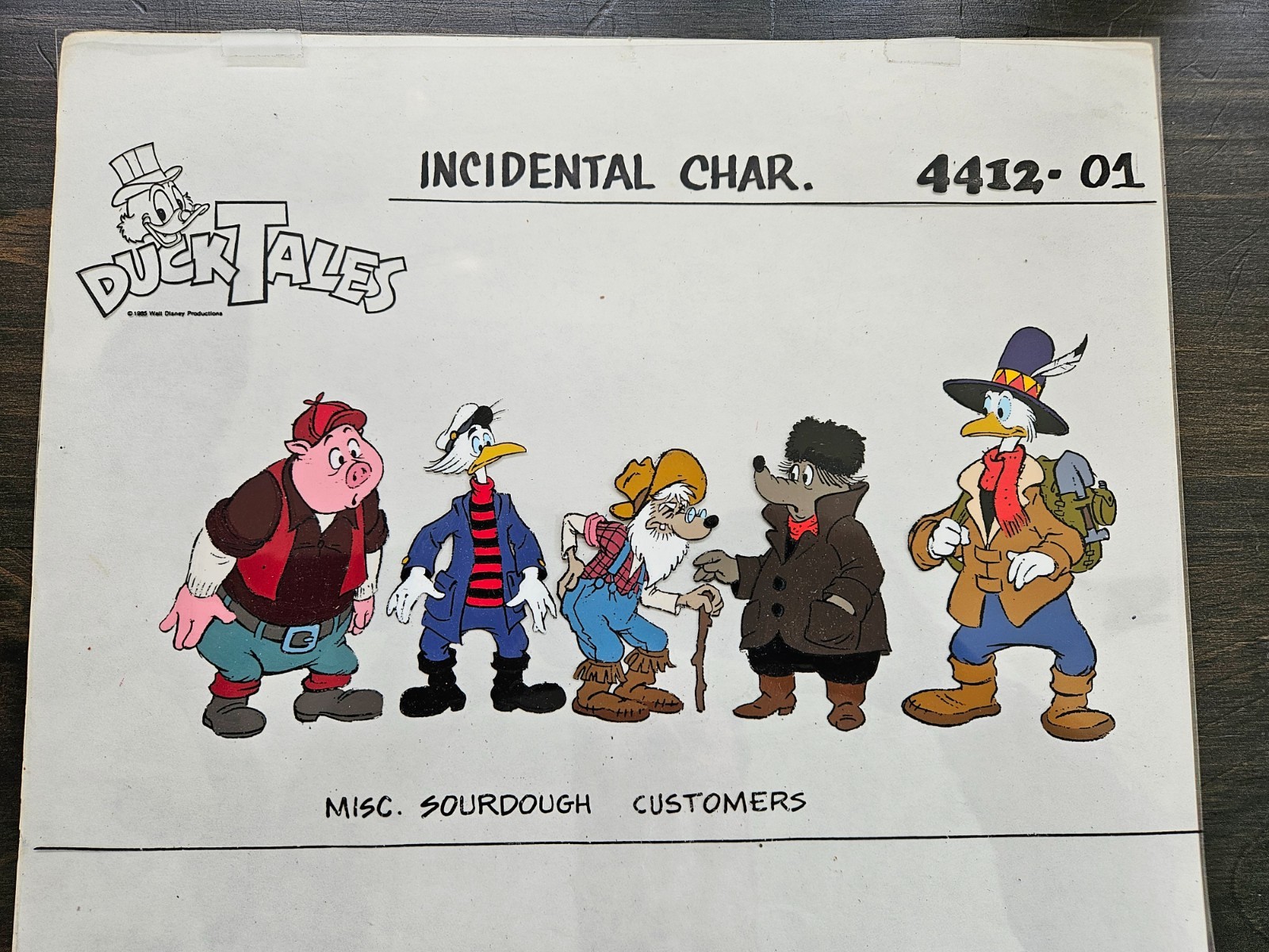 Original Disney DuckTales Production Model Sheet – “Misc. Sourdough Customers”