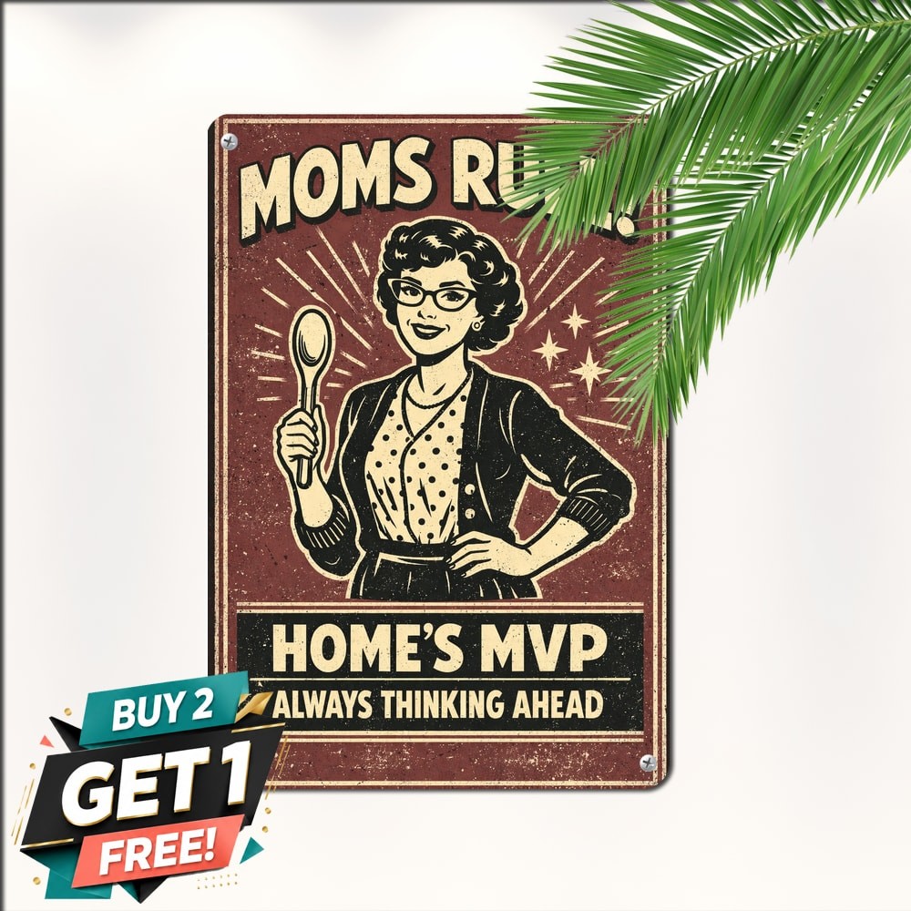 Moms Smarter Than Dads Humorous Family Slogan Retro Metal Tin Sign Wall Plaque