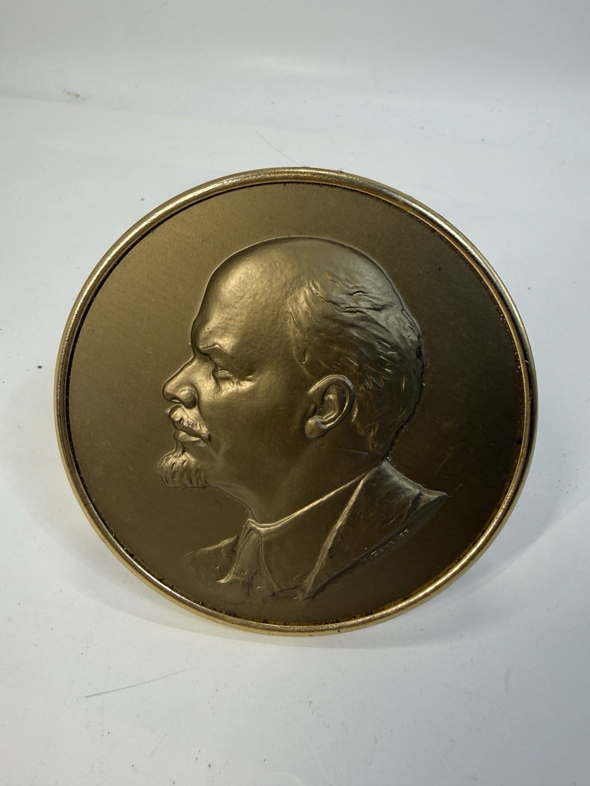 VTG SOVIET RUSSIAN BRONZE DESK PLAQUE VLADIMIR LENIN
