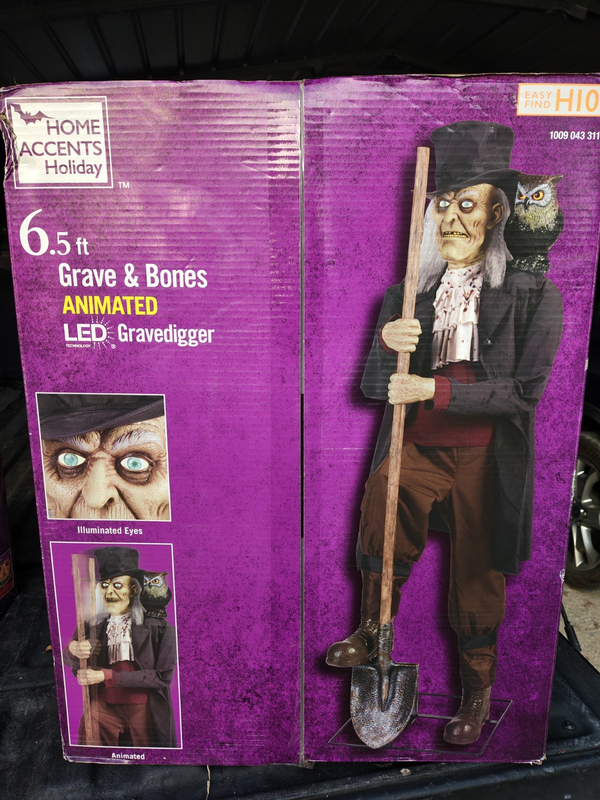 6.5 ft Grave and Bones Animated LED Gravedigger Halloween Prop Animatronic 2023