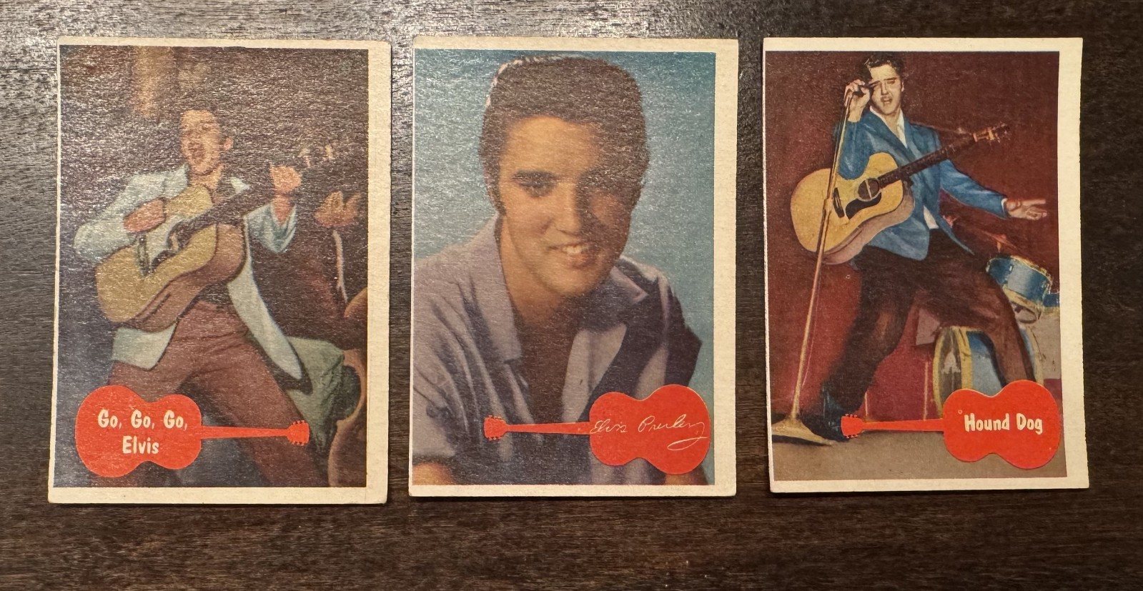 1956 Topps Elvis #1, #2, #26 Go, Go, Go, Checklist & Hound Dog Crease Free 