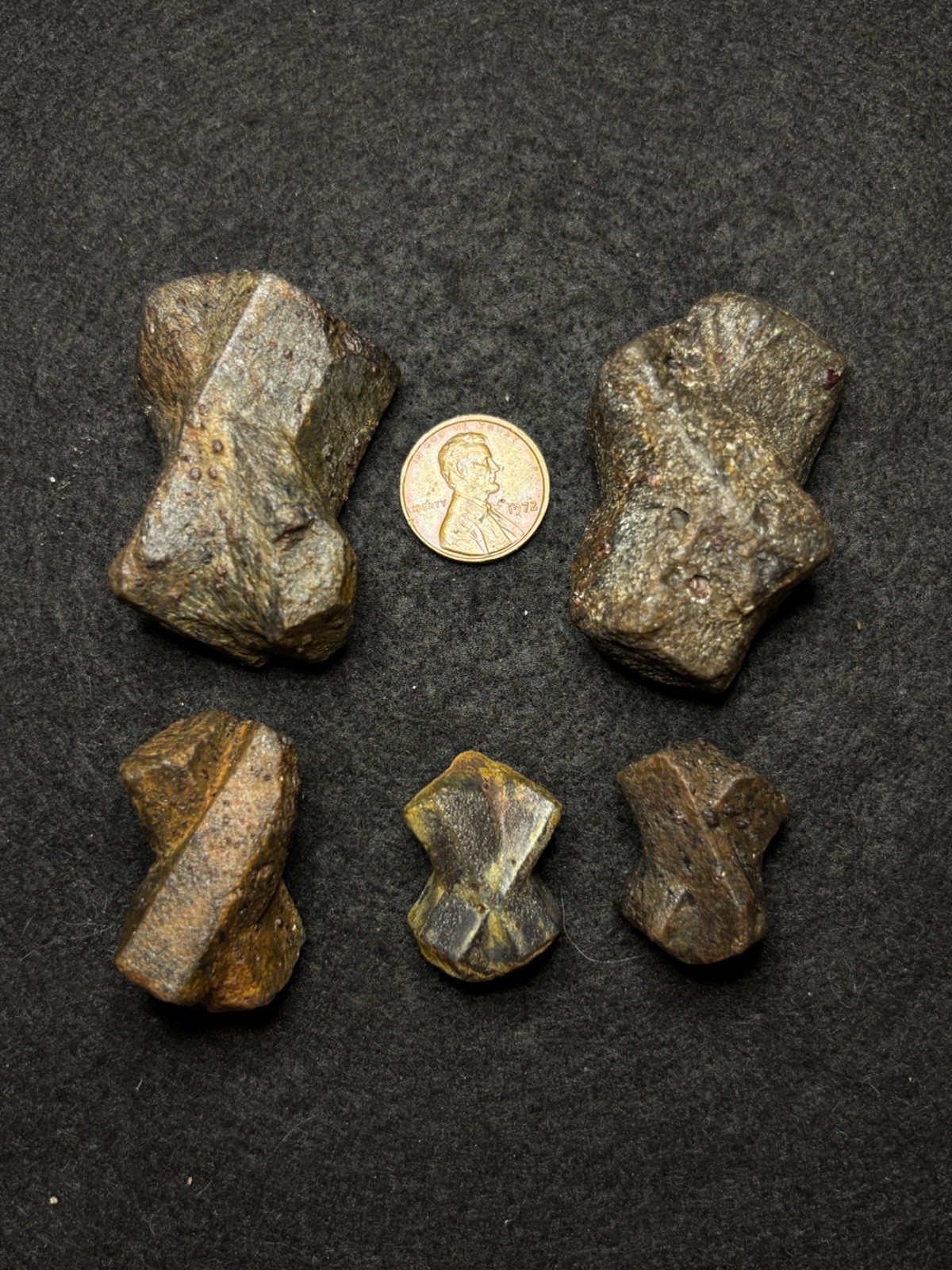 Five Large Staurolite Fairy Cross Crystals Lot 5 North Georgia Natural Specimens