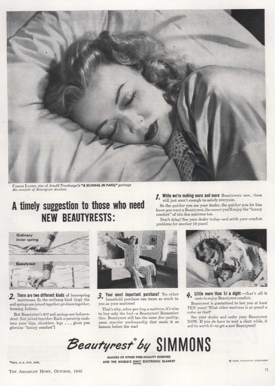 Tragic Actor CAROLE LANDIS died at 29 - 5 x 7 inch Photo
