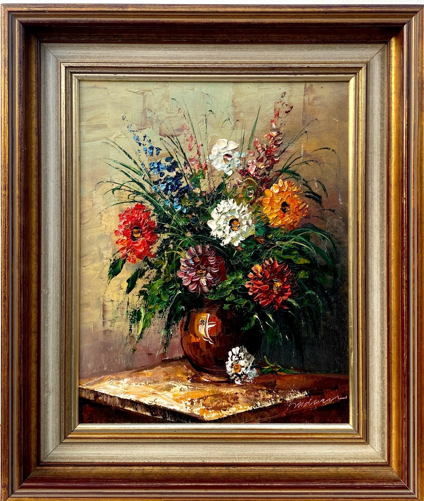 A Framed Oil Painting. Signature at bottom