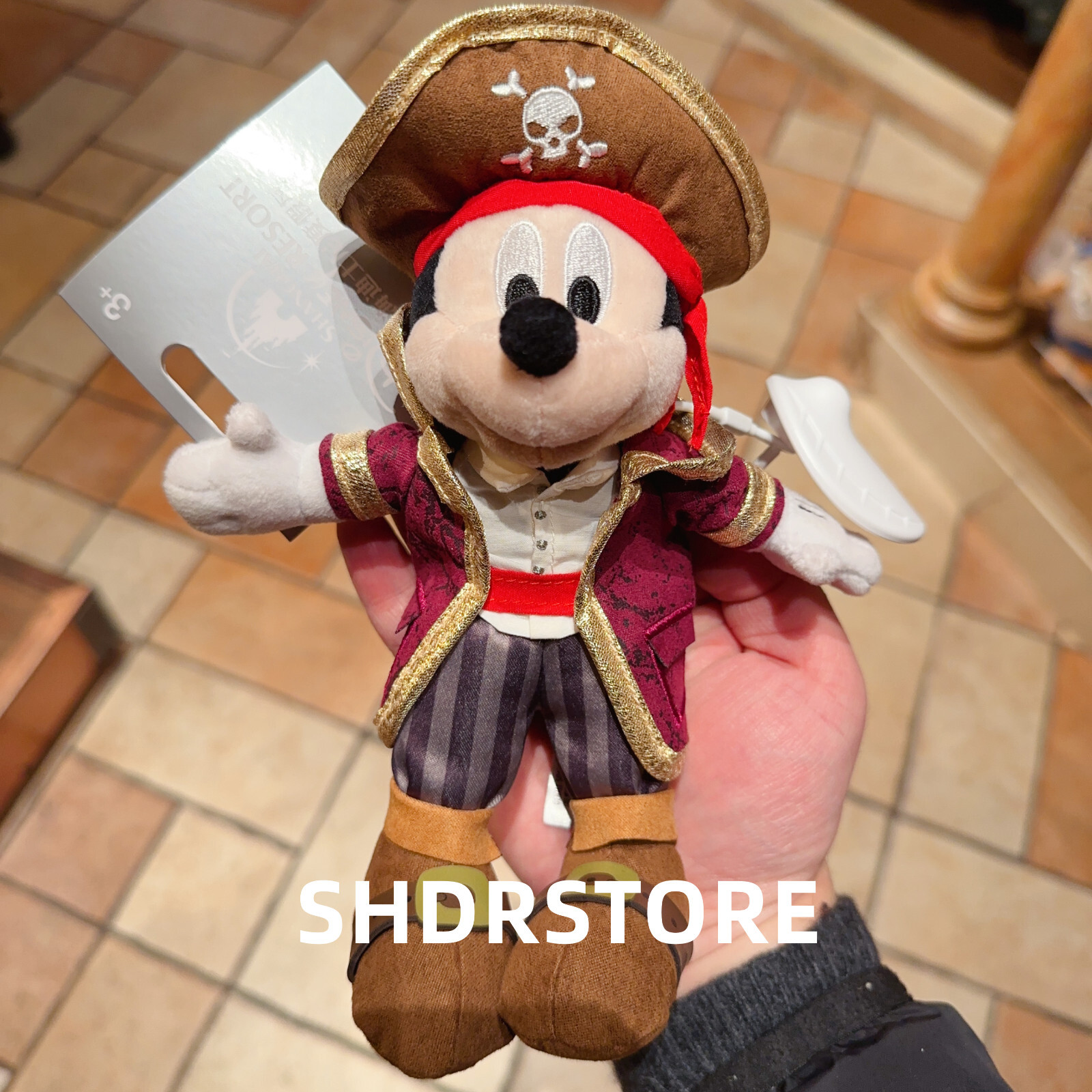 Disney authentic 2025 Mickey mouse Plush keychain pirates shanghai disneyland