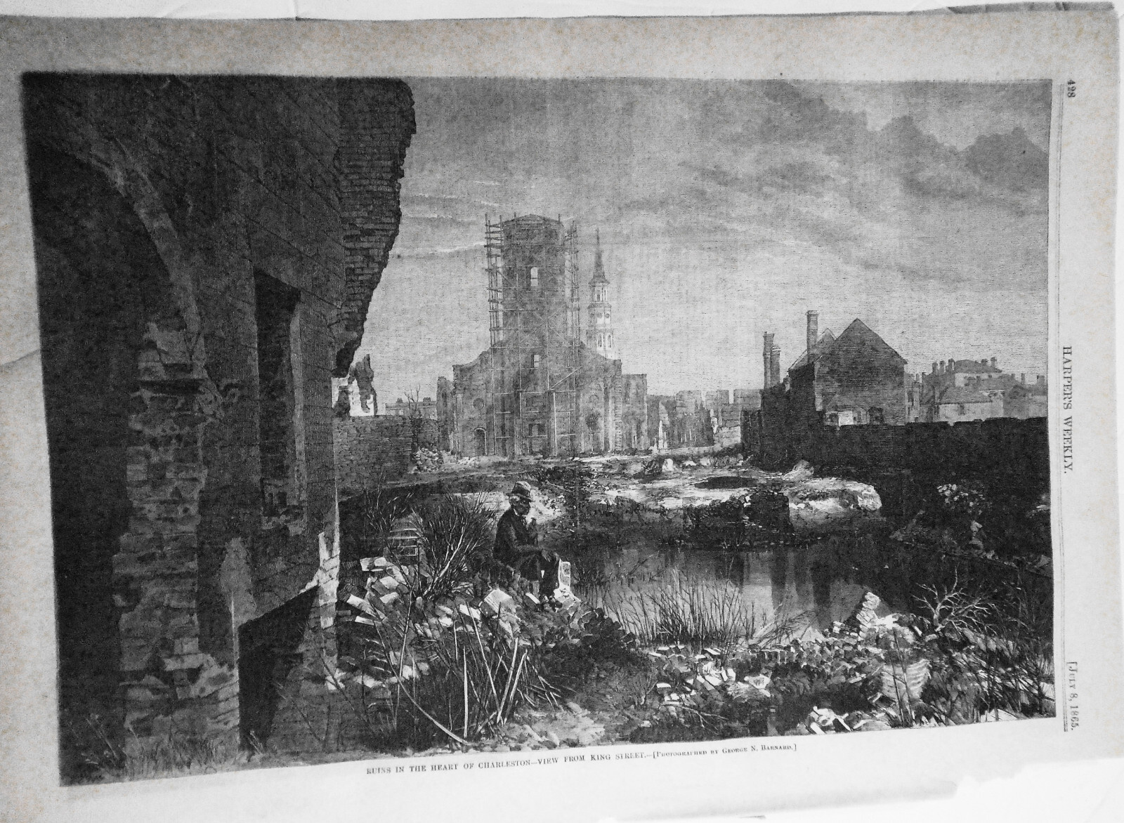 [Civil War] Ruins in the Heart of Charleston - Harper\'s Weekly, July 8, 1865.
