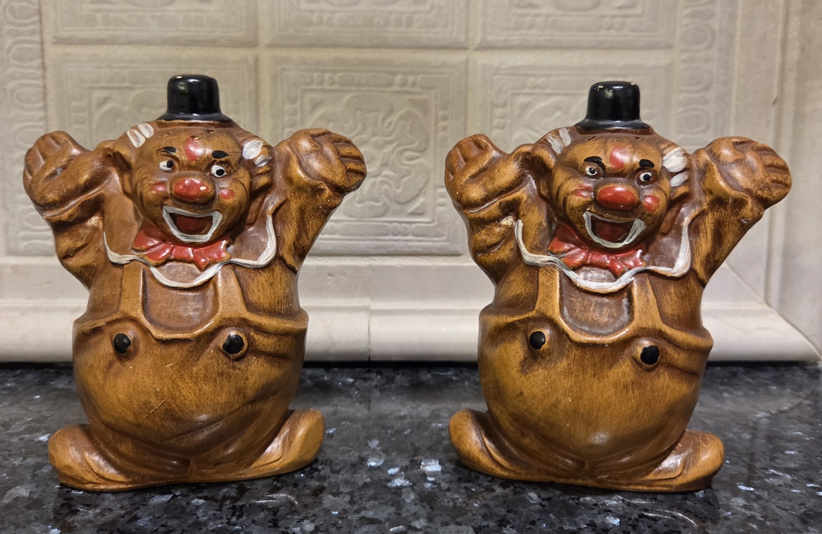 Vintage~Clown Salt & Pepper Shakers~Kookie Klown~Calif USA~No. 12