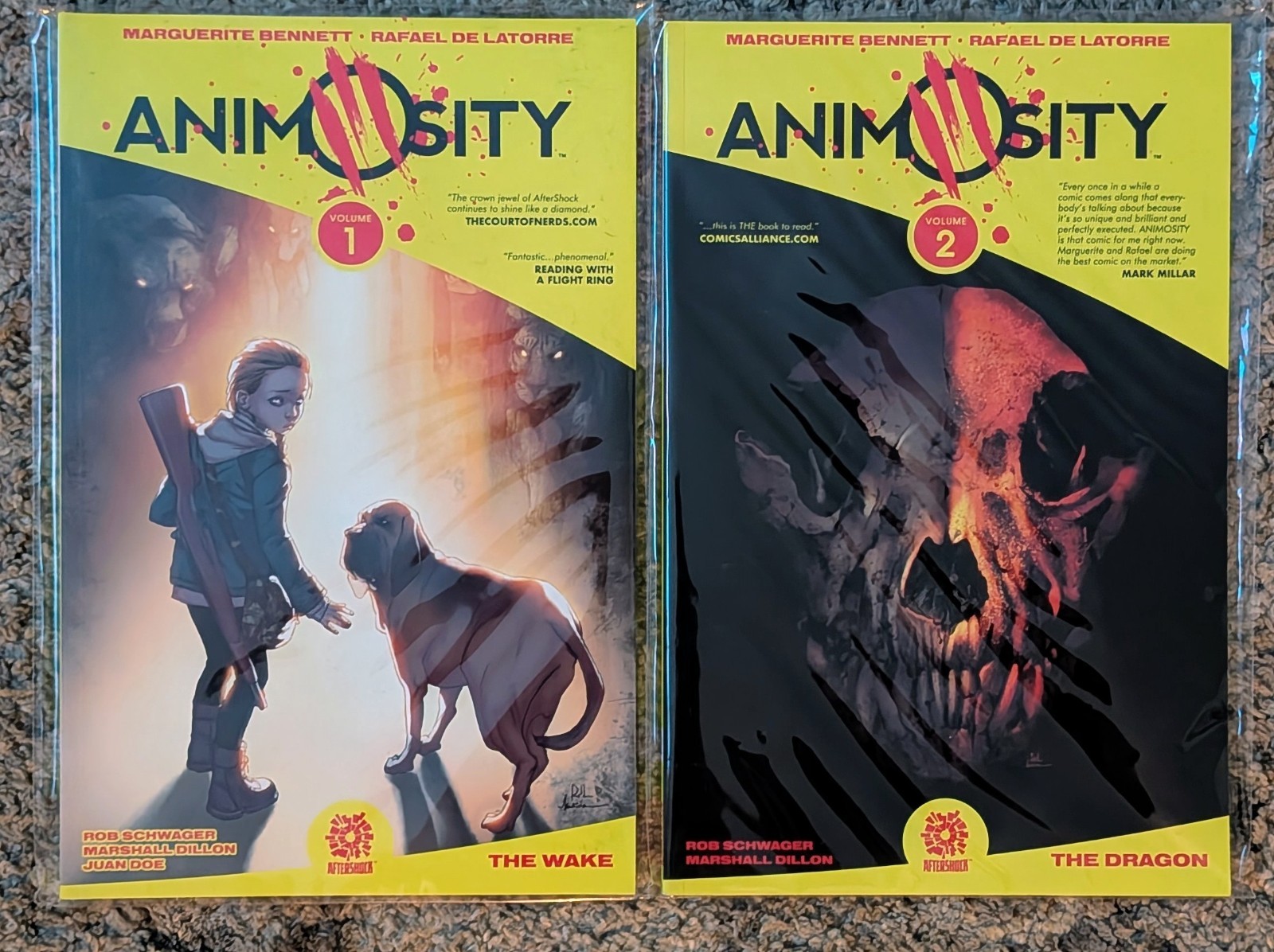 Aftershock Comics Graphic Novel Paperback TPB Lot (Animosity Vol 1 & 2)