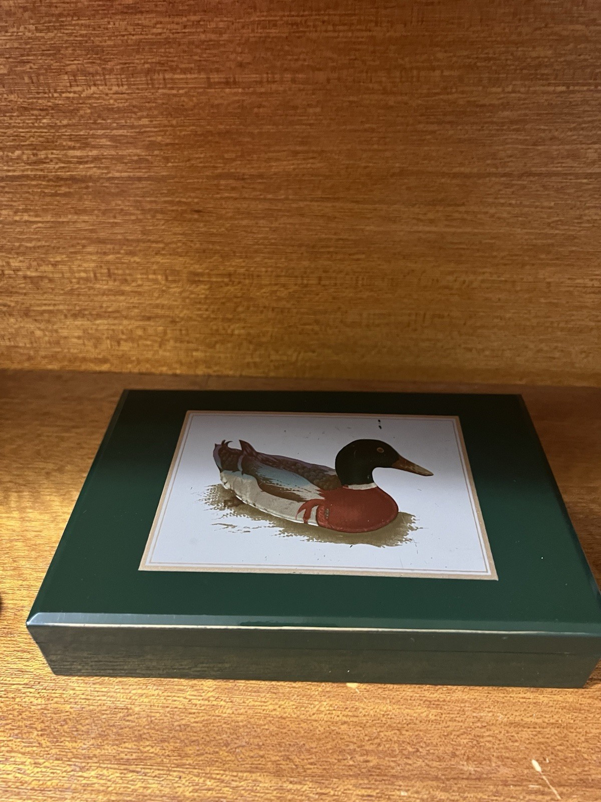     Vintage Otagiri Mallard Duck Lacquerware 2-Piece Desk Set Japan HS
