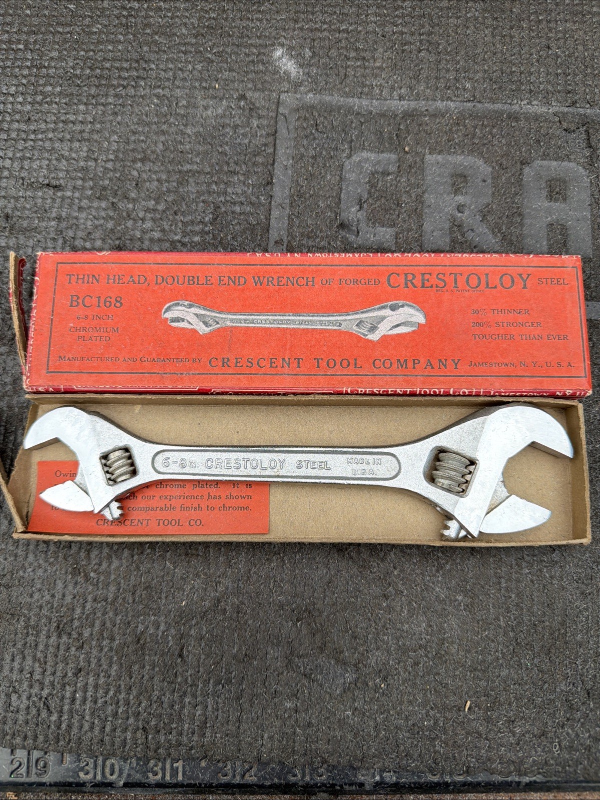 Crescent Tool USA Thin Head Double End Wrench Crestoloy Bc168 Jamestown 6-8” Nos