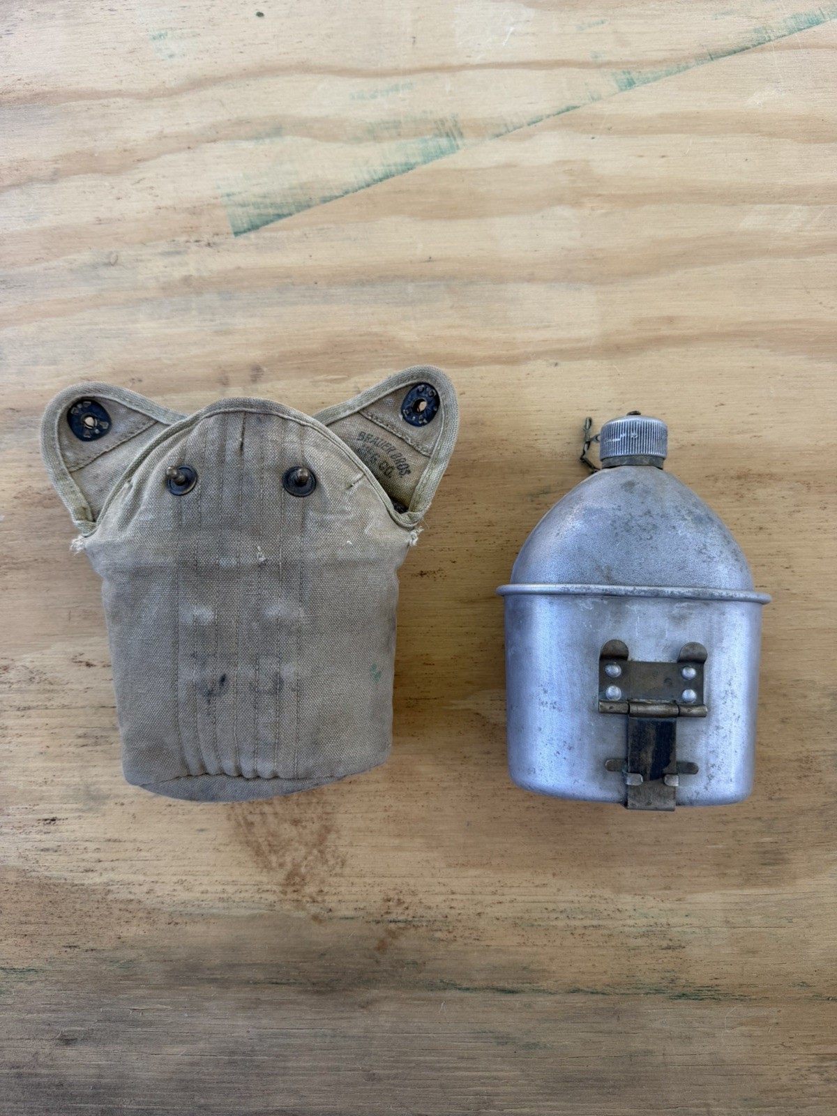 WWI US Army M1910 Canteen Set TJWBM 1918 Bottle & Brauer Bros Cover Original