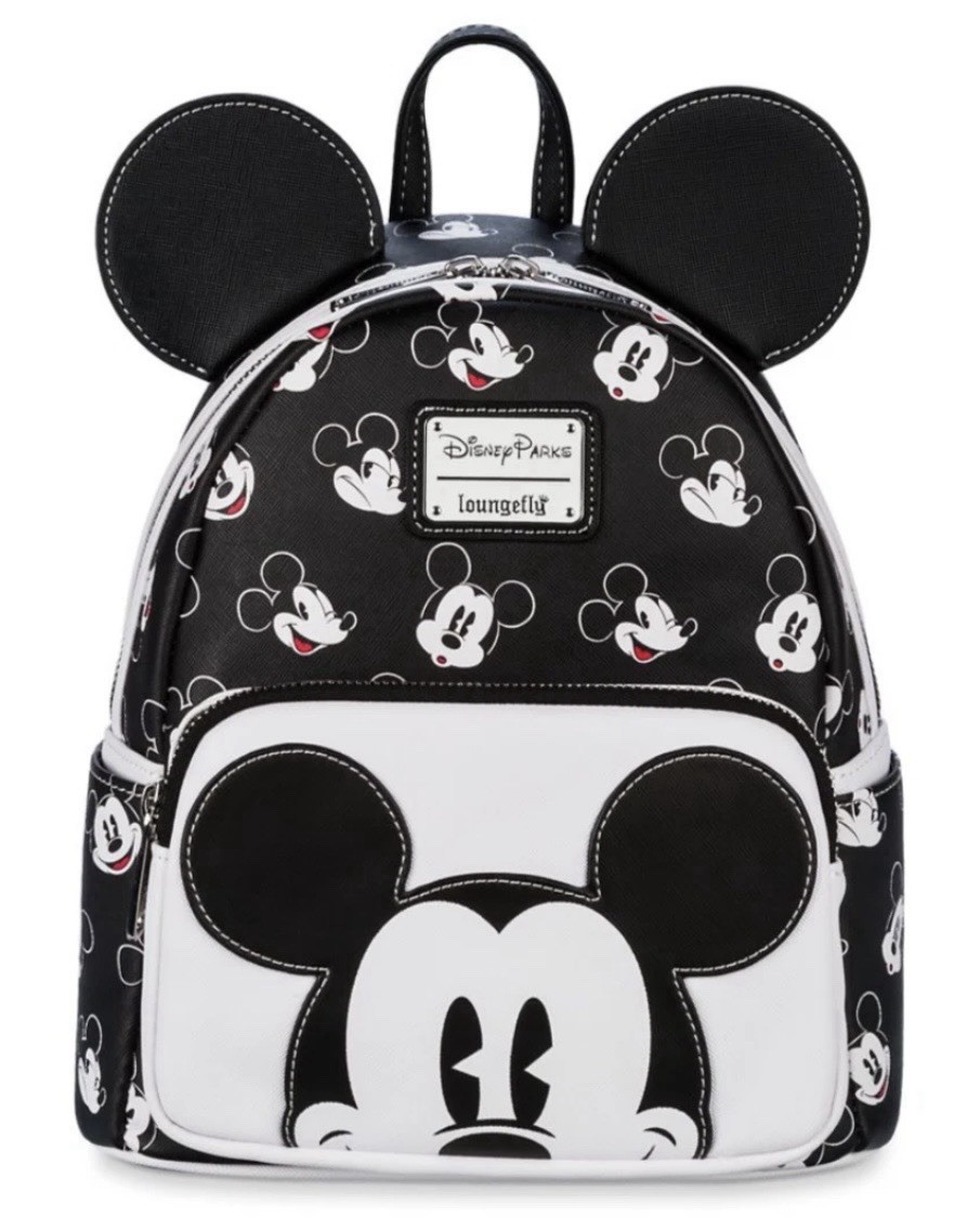 LOUNGEFLY DISNEY PARKS EXCLUSIVE MICKEY MOUSE BLACK & WHITE MINI BACKPACK NWT