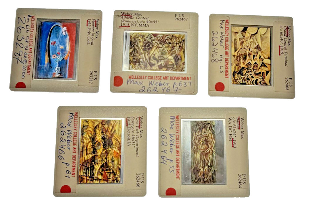 Lot of 5 Vintage 35mm Art Slides – Max Weber American Cubist Modernist Paintings