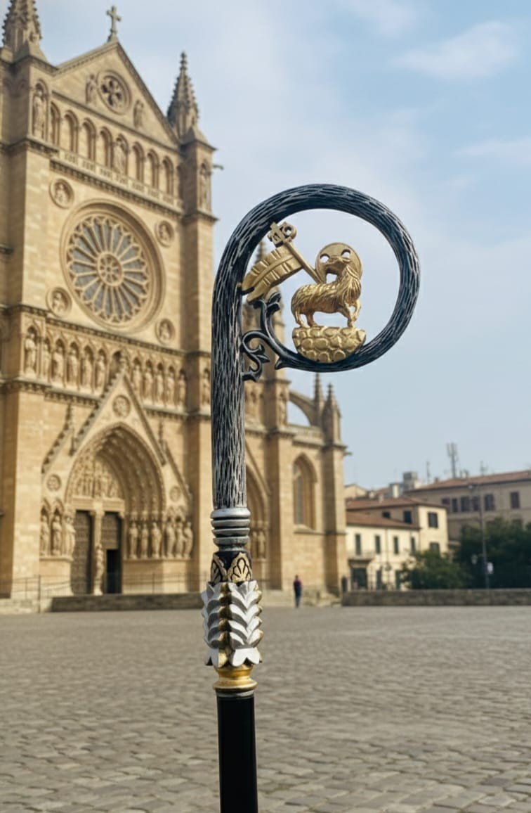 Wood CROZIER Polish Staff Crosier Bishop Quality Craftsmanship, 72