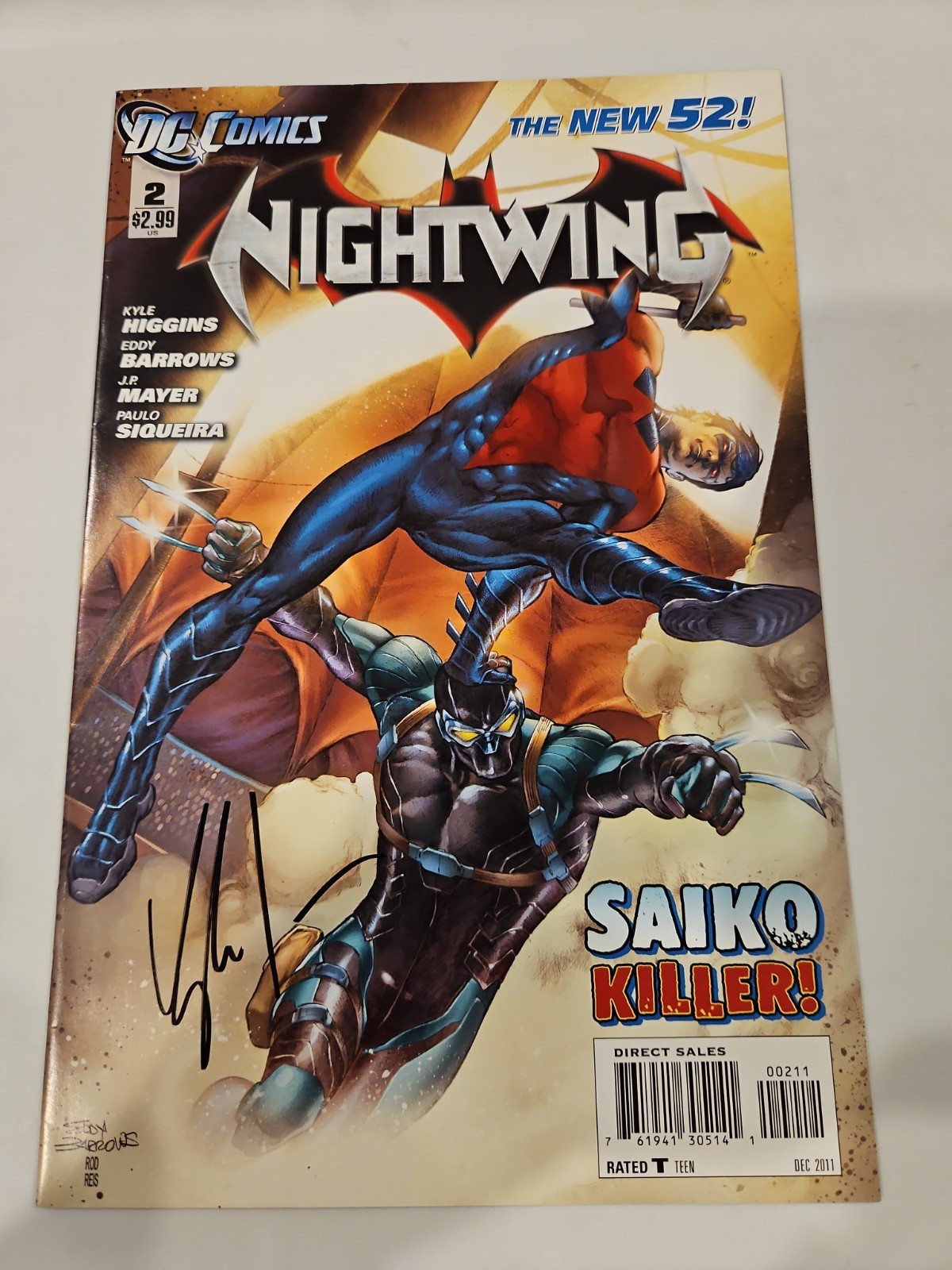 Nightwing 2 2011 Signed by Kyle Higgins New 52 DC W Coa