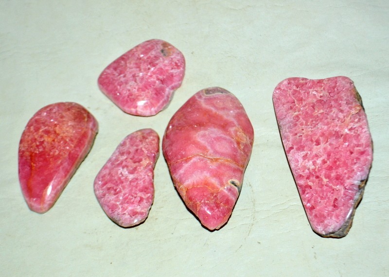 5 pcs lot Big Gemmy Rhodochrosite palm stone from Argentina * deep red A+