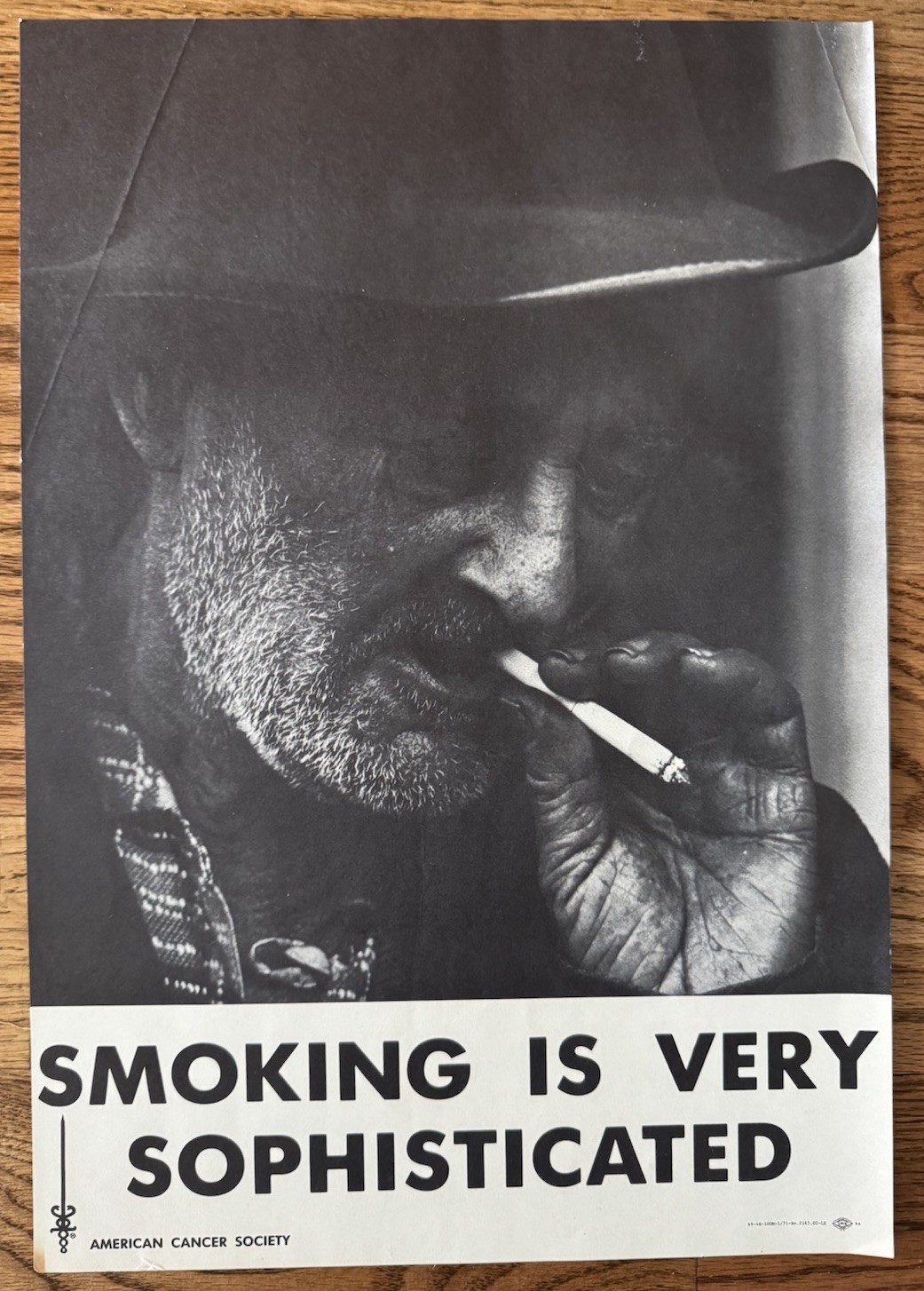 ORIGINAL 1974 Smoking Is Very Sophisticated American Cancer Society Poster 11x16