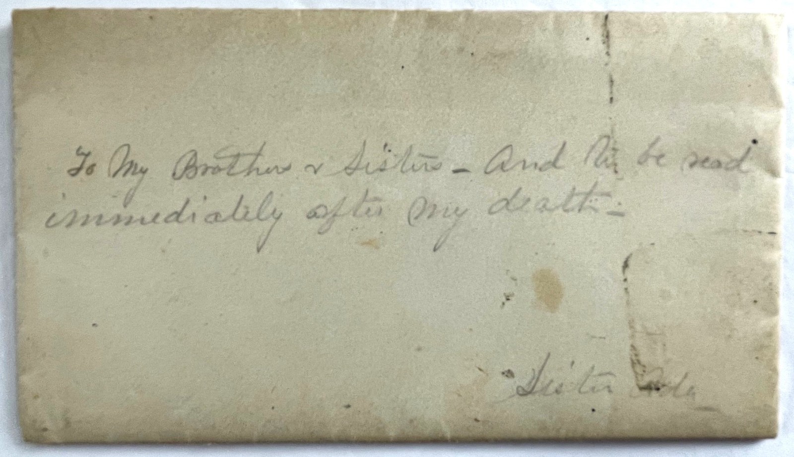 Rare 1872 Last Bequests Letter to Siblings and Loved Ones Very Touching