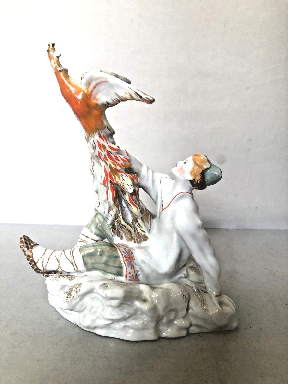 Vintage 1950s Russian LFZ Lomonosov Porcelain Figurine Ivan With Firebird