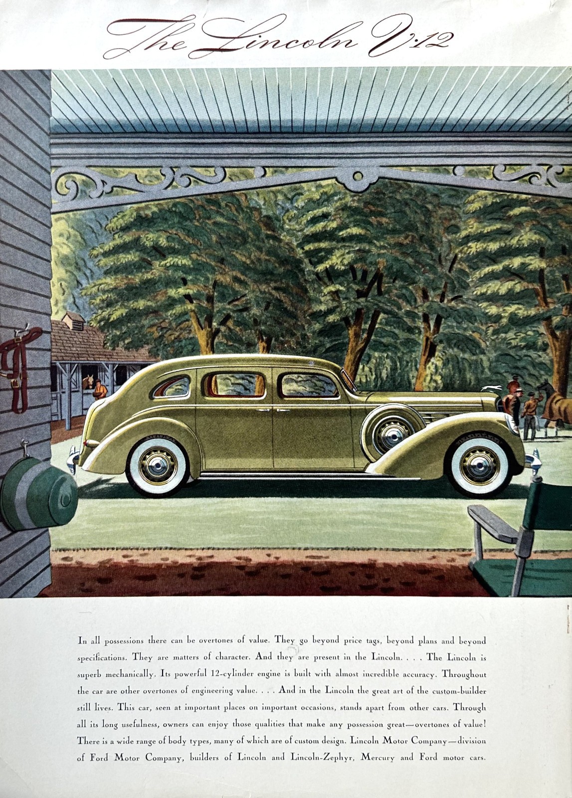 1939 Ad (9 3/4  X 13 1/4 inches) Lincoln V-12 4-Door Sedan