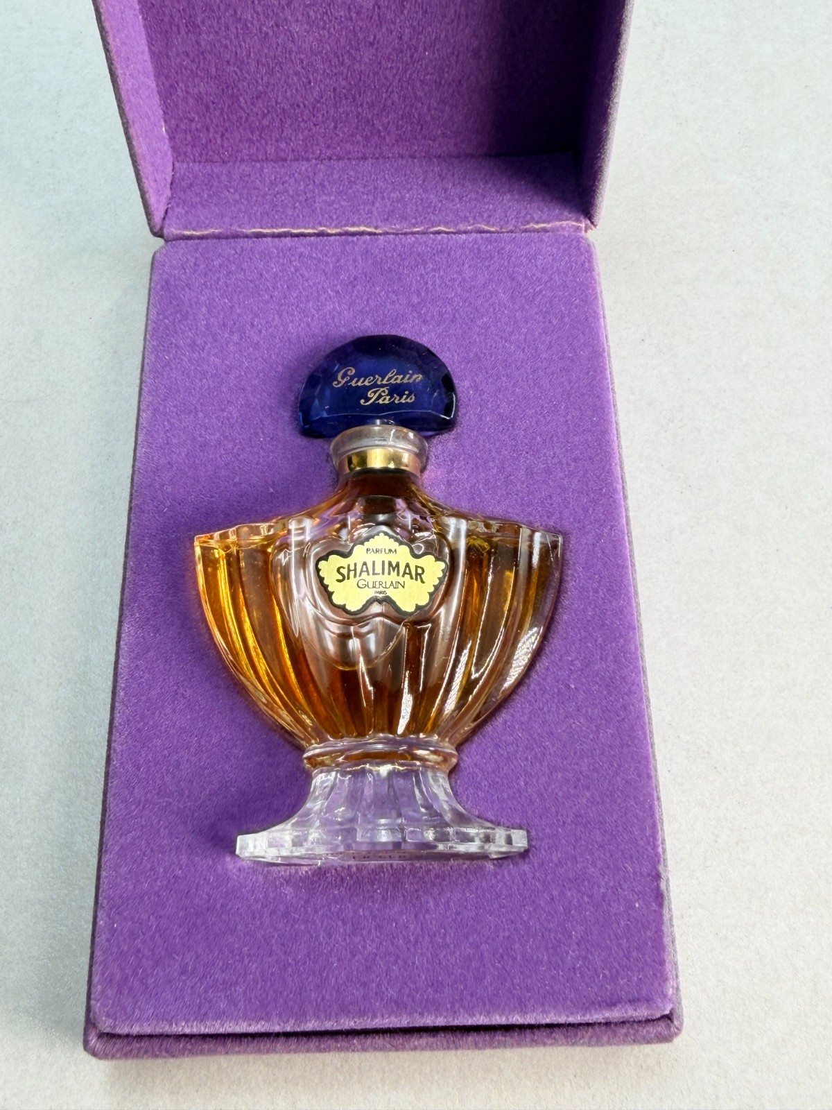 Vintage Guerlain Shalimar Parfum Paris Perfume Bottle Purple Presentation Box