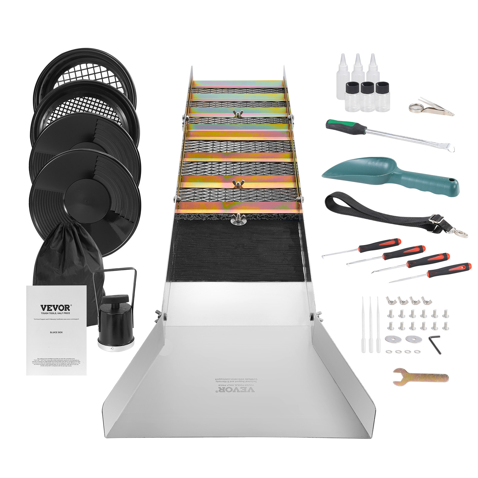 VEVOR Gold Panning Kit With Sluice Box 50
