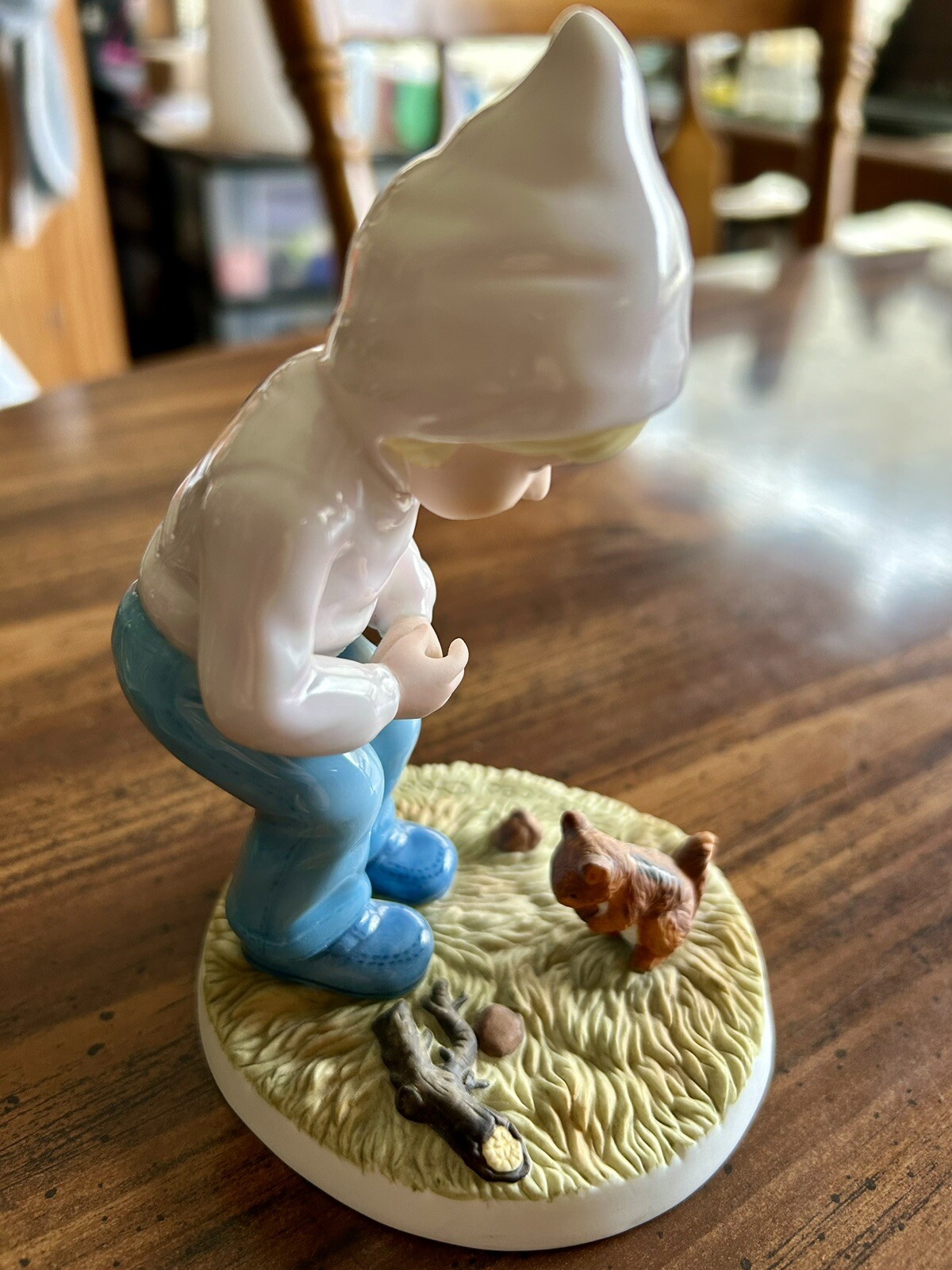 1999 Frances Hook Signed Porcelain Figurine Can I Help 16306 Girl & Squirrel
