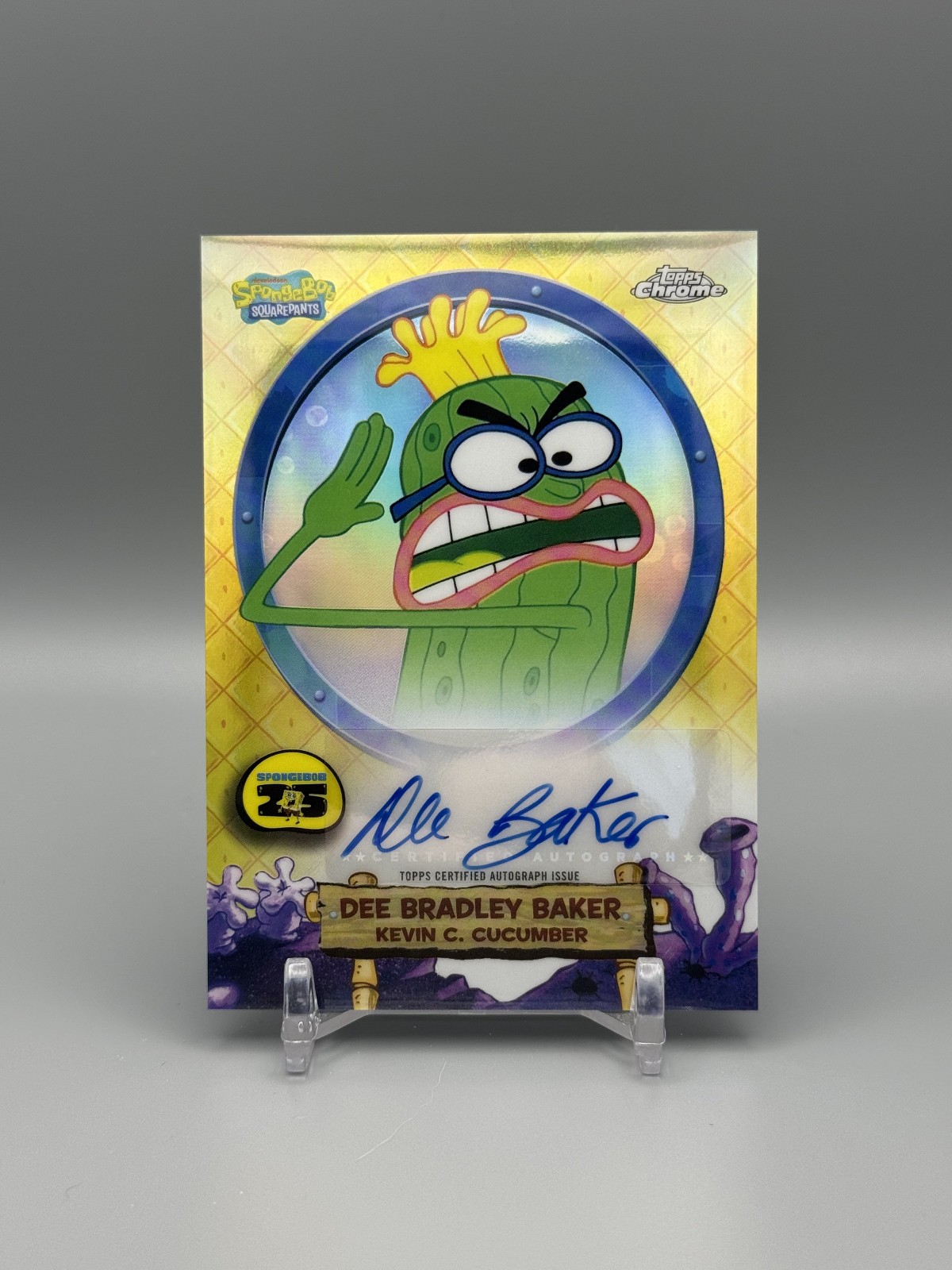 2025 Topps Chrome Spongebob Dee Bradley Baker Kevin C. Cucumber Auto SA-KC