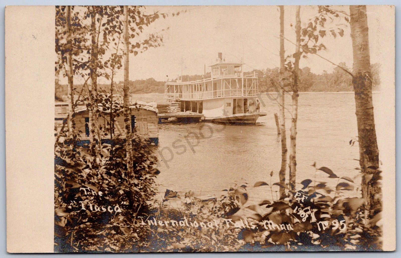 K36/ Ship RPPC Postcard c1910 International Falls Minnesota \