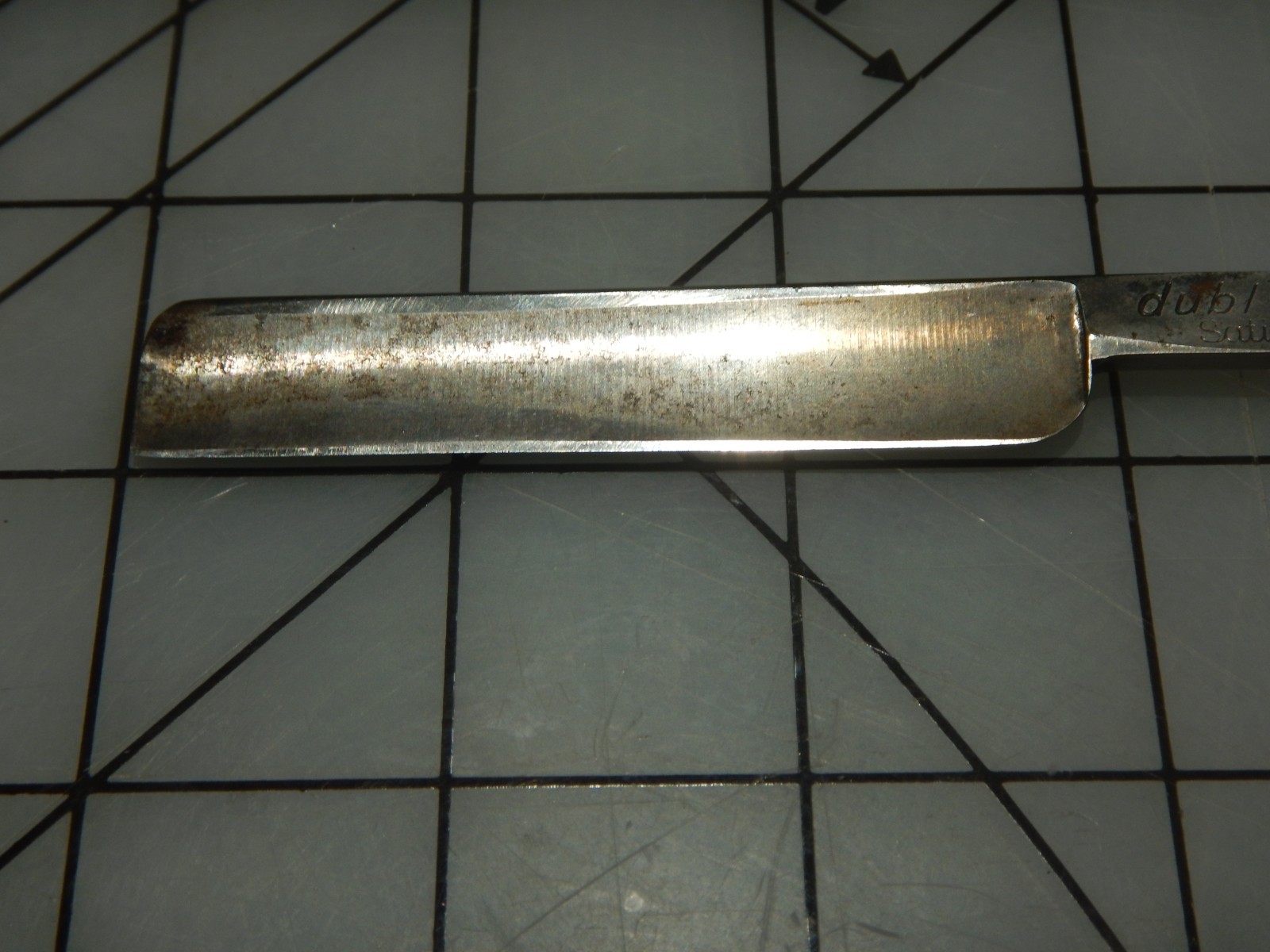 Vintage D. Duck Square Point Straight Razor Bresduck Solingen Germany yellow