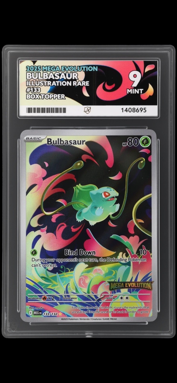 Pokémon TCG Bulbasaur Mega Evolution Stamped Illustration Rare 133/132 ACE 9