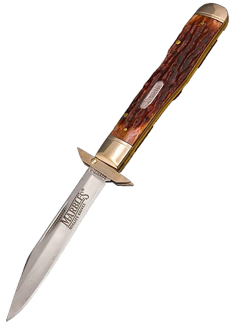 Marbles Swing Guard Cheetah Folding Lock Back Knife - Jigged Bone Handles - NEW