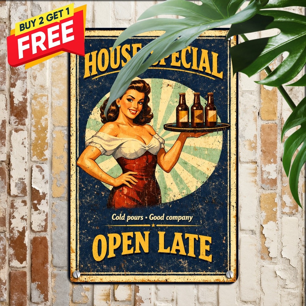 Funny Free Beer Tomorrow Retro Tin Sign Humorous Tavern Bar Pub Wall Decor 8x12