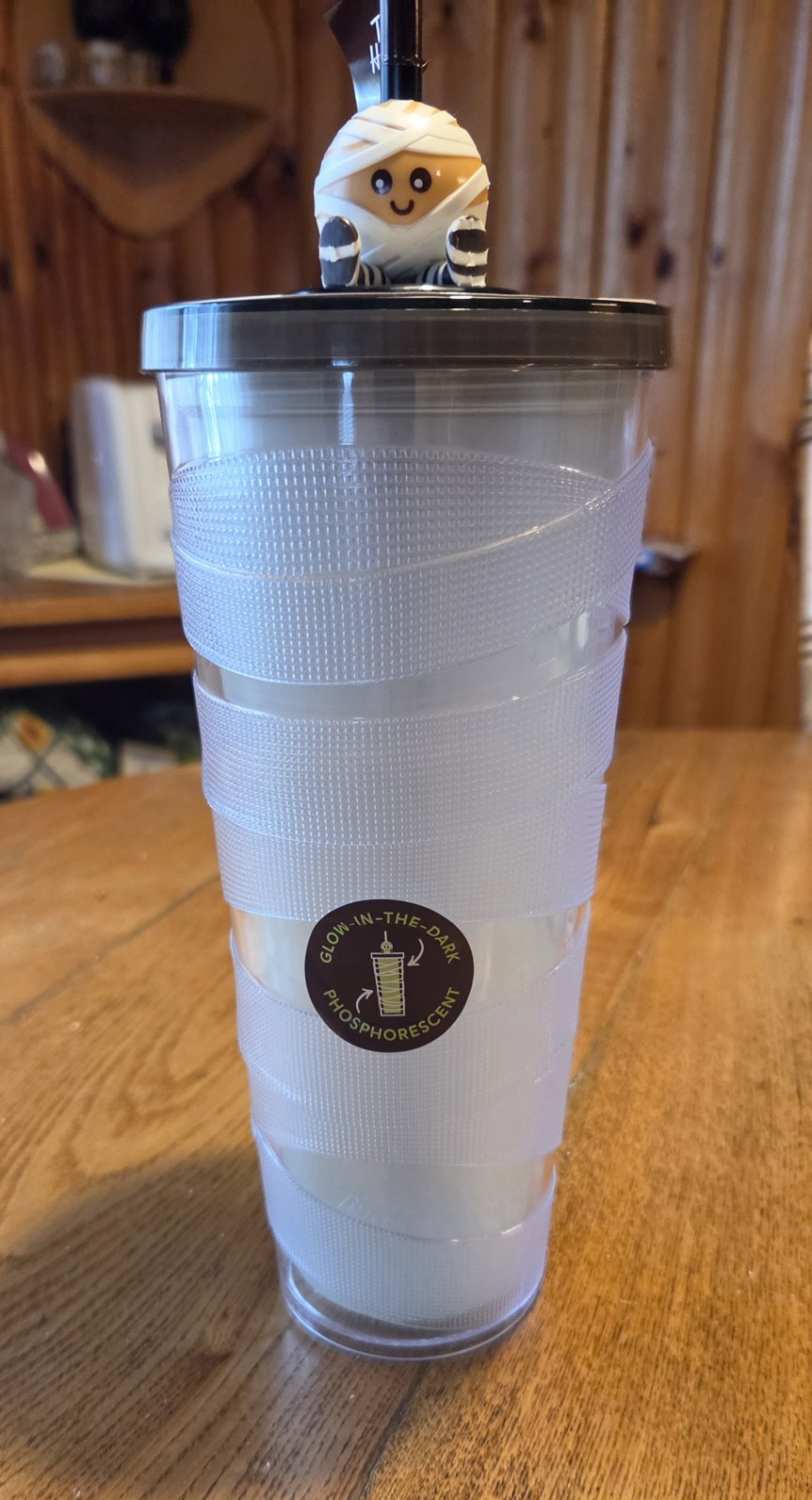 Tim Horton\'s 2026  Timbits Mummy Glow In The Dark  Plastic Tumbler 24 oz NWT