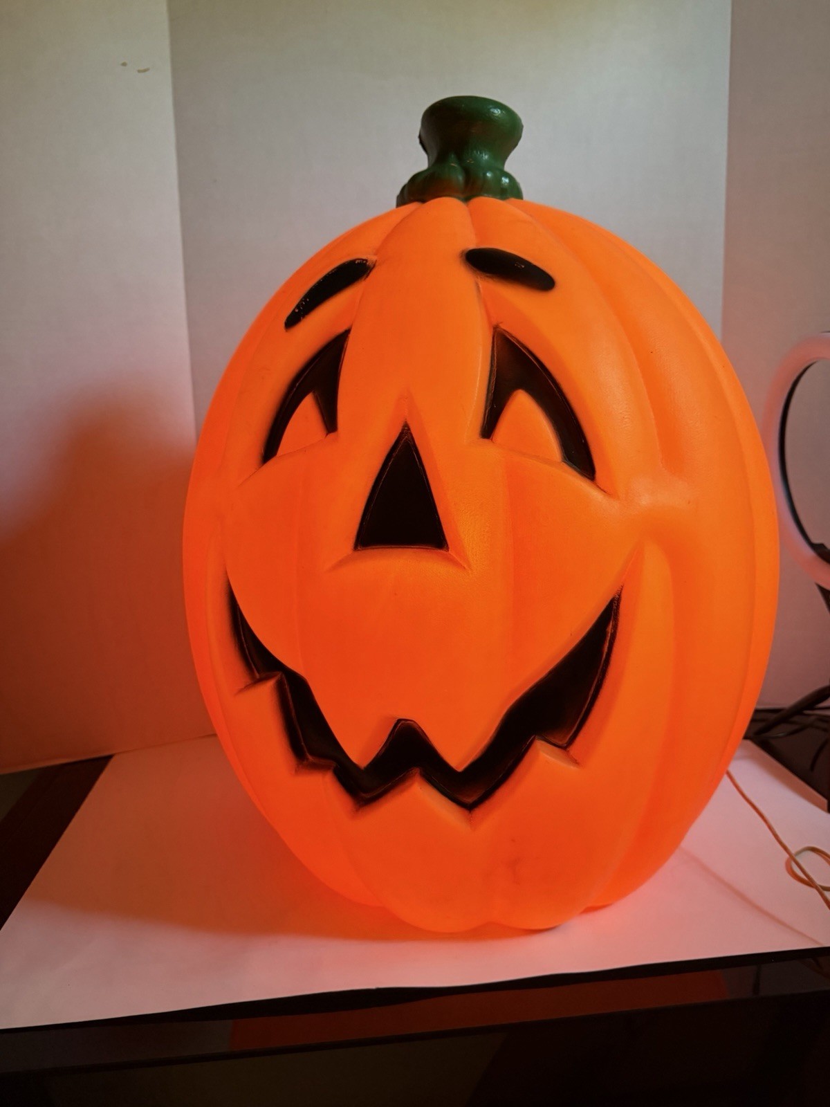 Vintage General Foam Halloween Pumpkin Jack O Lantern Blow Mold  Large 24\