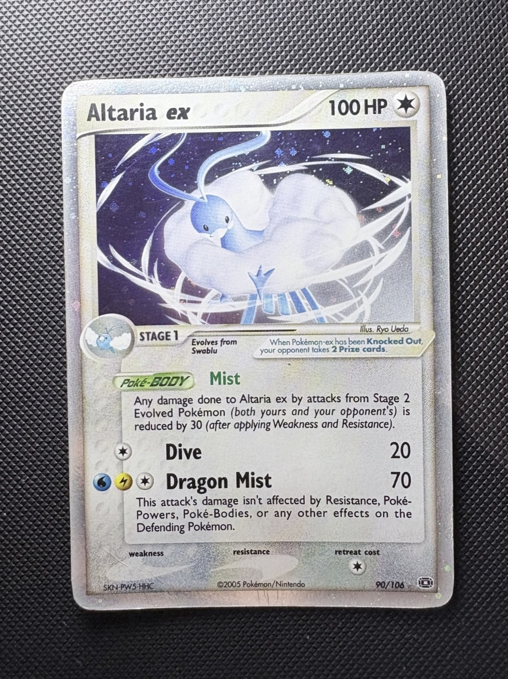 Pokemon Altaria EX 90/106 (moderately played) ENG - Ex emerald. Vintage Paper