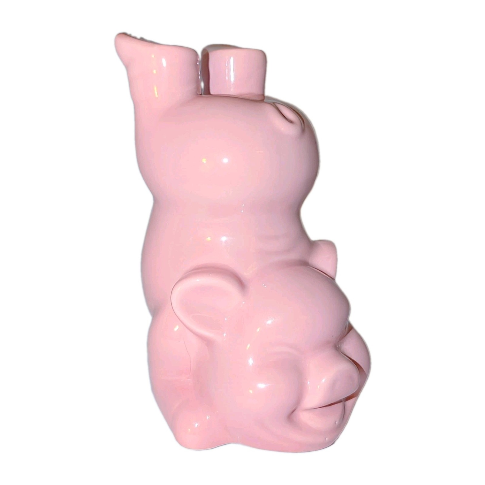 Whistle Pig Pink Ceramic Bottoms Up Tiki Mug Handstand Drink Cup Hard-to-find A+