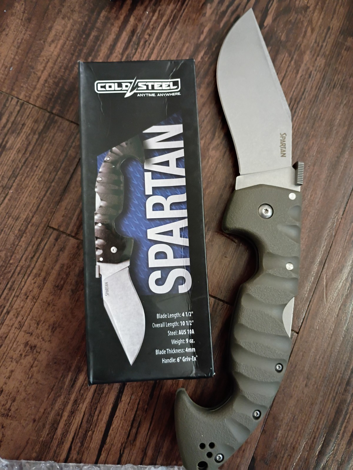 Cold Steel Spartan Desert Tan Handle Aus10A Plain Edge Folding Knife Cold Steel Spartan Desert Tan Handle Aus10A Plain Edge Folding Knife