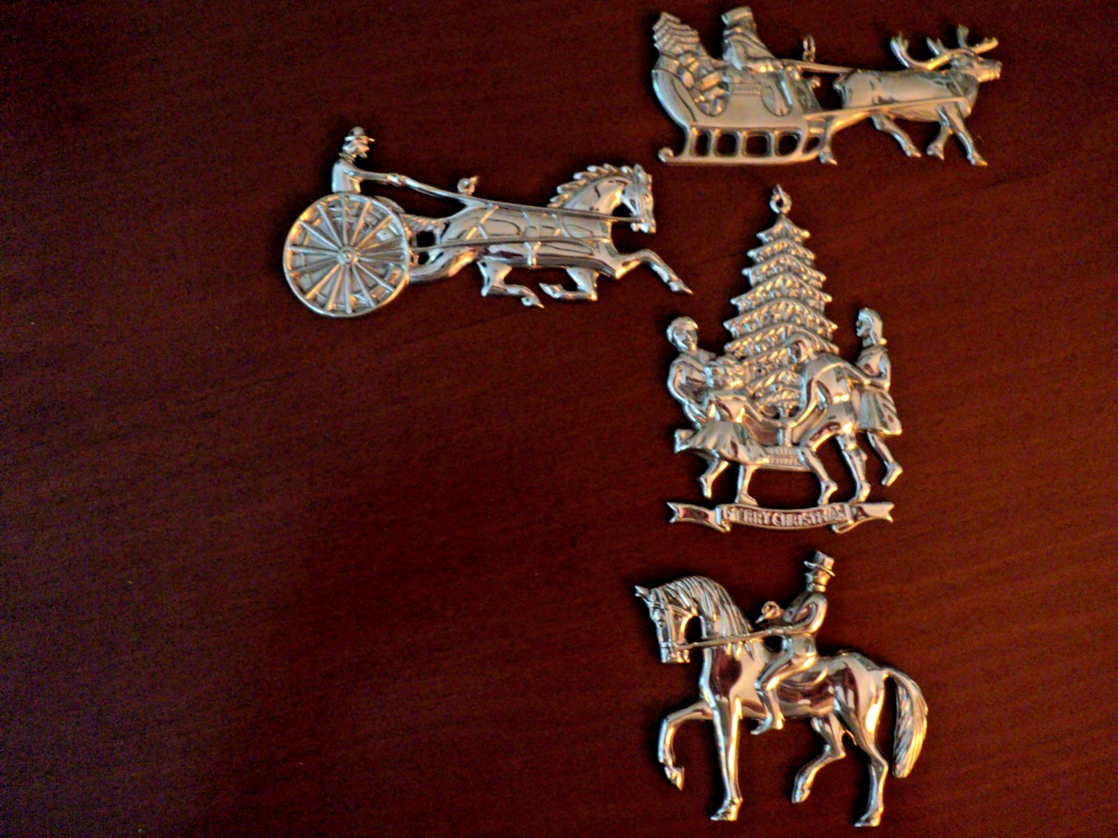 Set of (4) Vintage GORHAM Exclusive Collector's Ornaments in Sterling -1977-1980