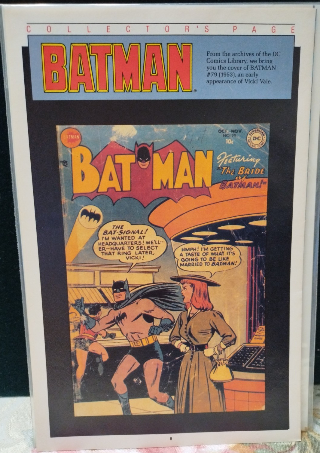 BATMAN #79 5.5 10/11 1953 Vicki Vale Appearance Collector Page